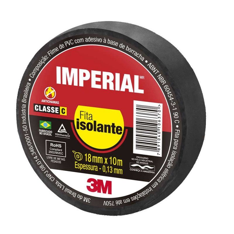 FITA ISOLANTE 3M IMPERIAL 10 METROS - PC COM 10 UN