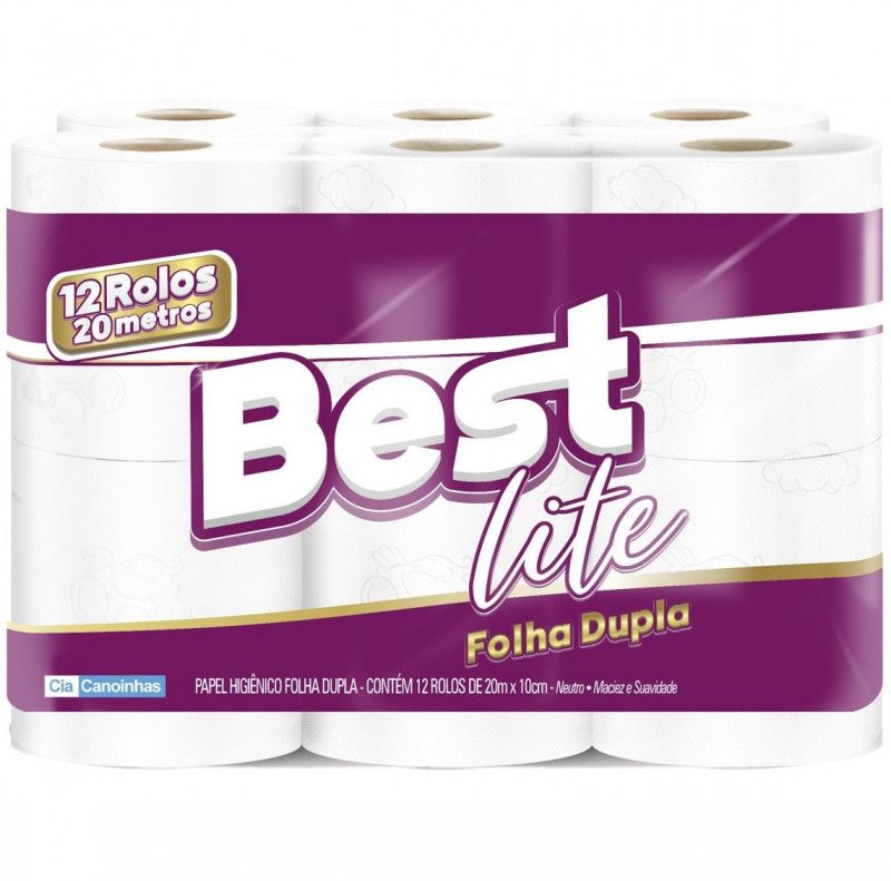 PAPEL HIGIÊNICO BEST LITE 12X20MT FOLHA DUPLA - UNIDADE