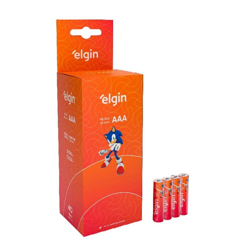 PILHA ELGIN PALITO TUBO AAA - DP COM 40 UN