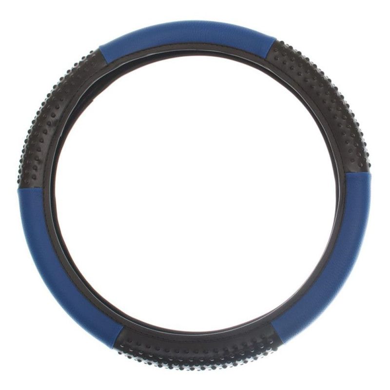 CAPA PARA VOLANTE C/ MASSAGEADOR 38CM NOVAT COR PRETA C/ AZUL - UNIDADE