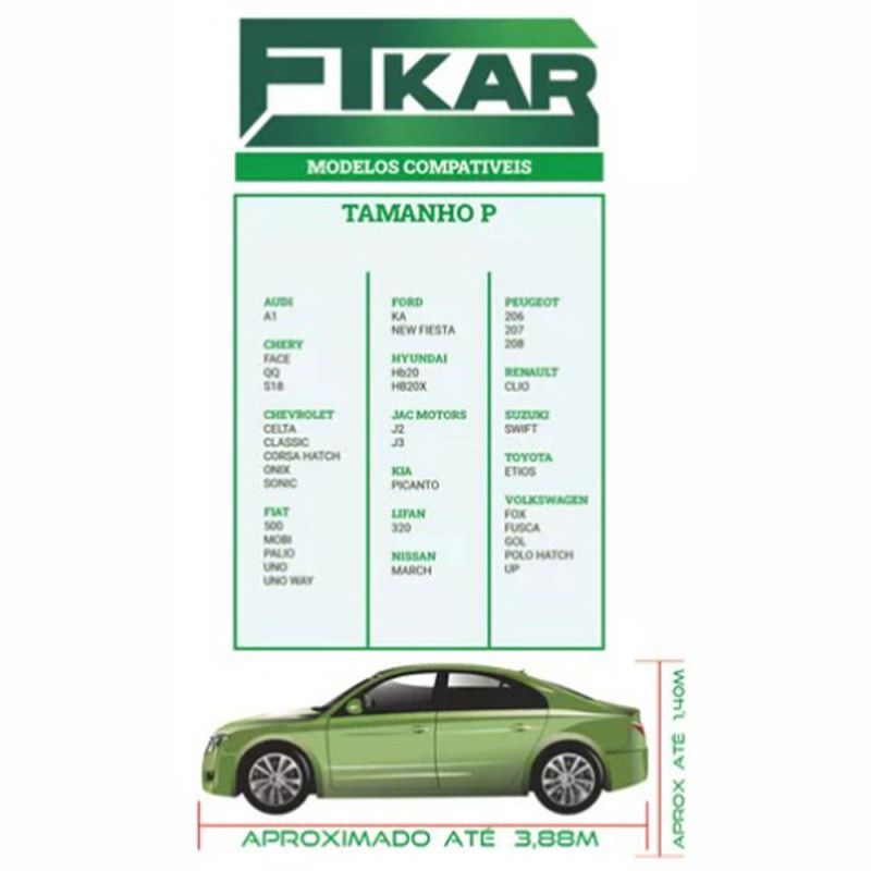CAPA PARA COBRIR CARRO FORRO PARCIAL FTKAR TAMANHO P COR CINZA - UNIDADE
