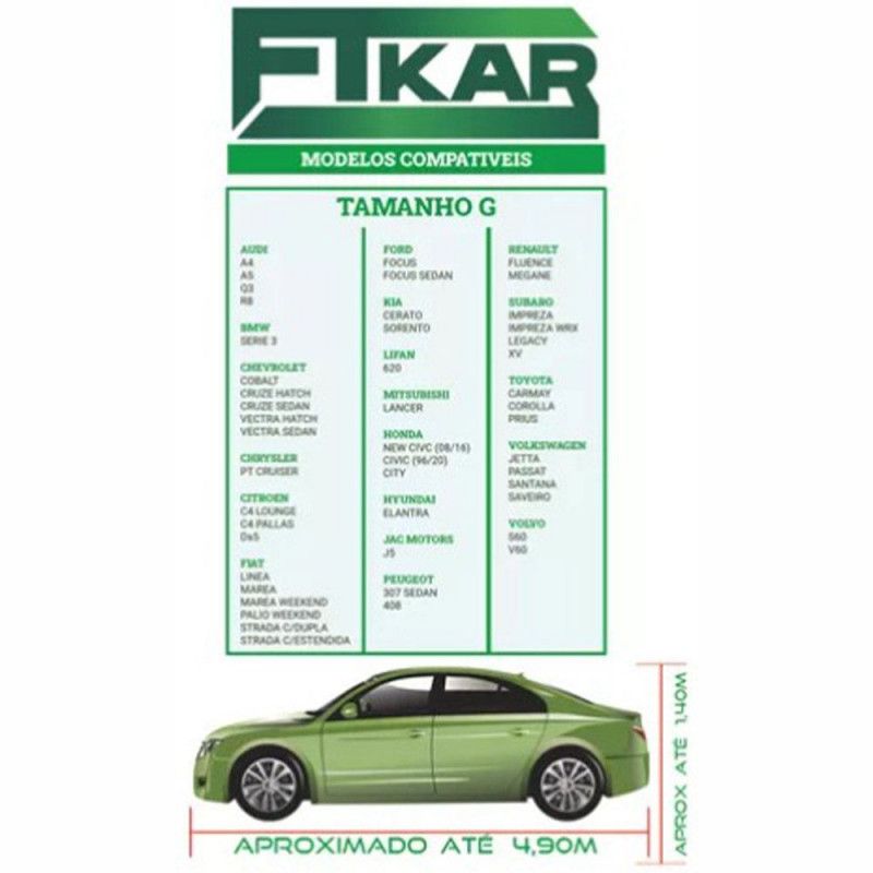 CAPA PARA COBRIR CARRO FORRO PARCIAL FTKAR TAMANHO G COR CINZA - UNIDADE