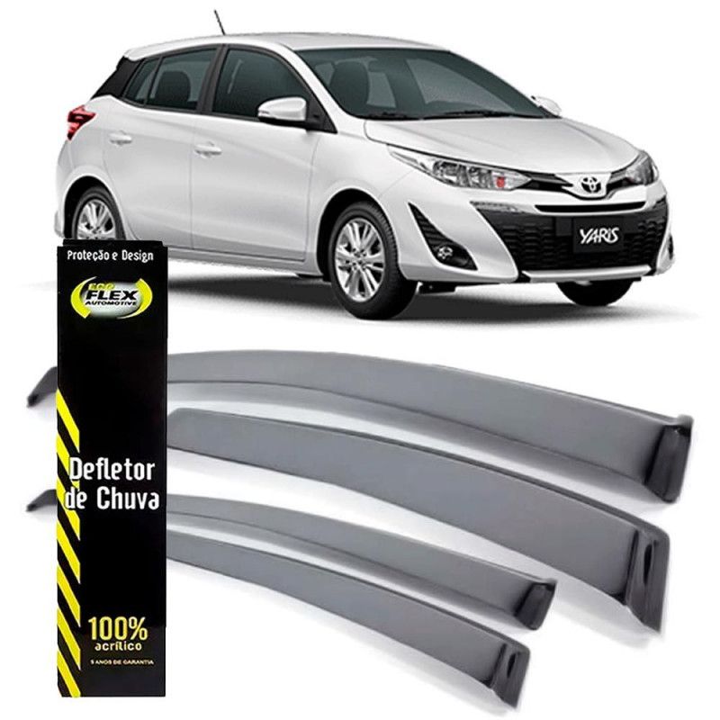 SUPER CALHA CHUVA TOYOTA YARIS ECOFLEX - HATCH 18/25 . COM 1 UN