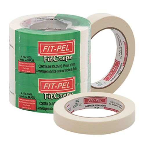 FITA CREPE FIT-PEL 19MMX50MT BRANCA - PC COM 6 UN