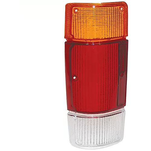 LENTE DA LANTERNA TRASEIRA D-20 85/... MIKRON LADO ESQUERDO ACRÍLICO TRICOLOR - UNIDADE