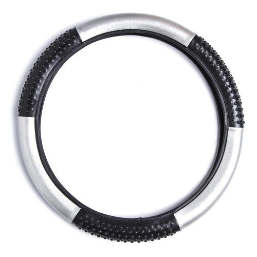 CAPA PARA VOLANTE C/ MASSAGEADOR 38CM NOVAT COR PRETA C/ CINZA - UNIDADE