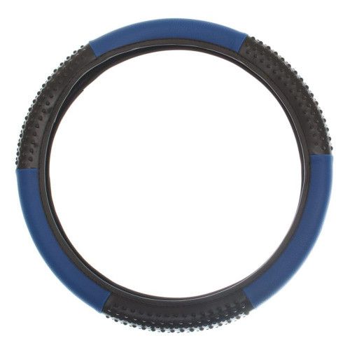 CAPA PARA VOLANTE C/ MASSAGEADOR 38CM NOVAT COR PRETA C/ AZUL - UNIDADE