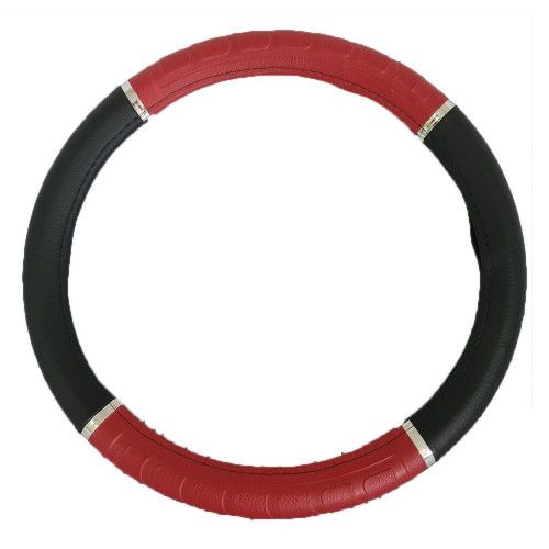 CAPA PARA VOLANTE 4 CROMO C/ RELEVO 38CM NOVAT COR PRETA C/ VERMELHO - UNIDADE