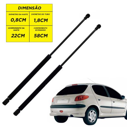 AMORTECEDOR DA TAMPA PORTA MALA PEUGEOT 206 SW 05/16 AUTOVEX - UNIDADE