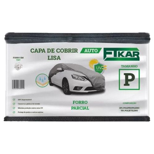 CAPA PARA COBRIR CARRO FORRO PARCIAL FTKAR TAMANHO P COR CINZA - UNIDADE
