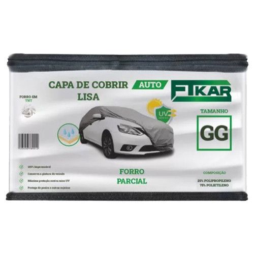 CAPA PARA COBRIR CARRO FORRO PARCIAL FTKAR TAMANHO GG COR CINZA - UNIDADE
